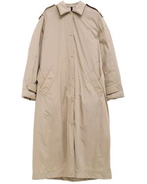 Moncler Trench Con Cintura - Neutro