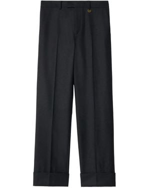 Burberry Turn-Up Cuff Pants - Blue