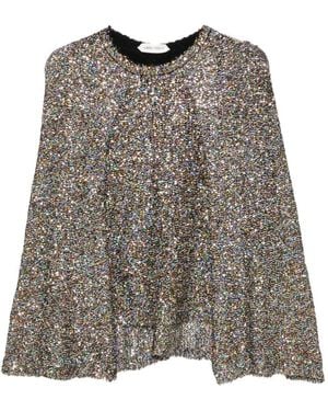 Alberta Ferretti Sequin-Embellished Blouse - Brown