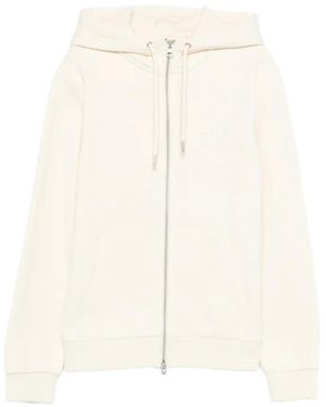 GANT Tonal Shield Zip-Fastening Hoodie - Natural