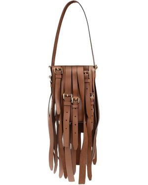 Moschino ベルテッド ショルダーバッグ - ブラウン