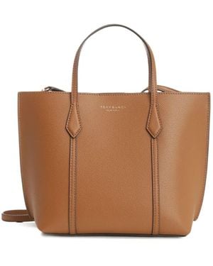 Tory Burch Light Umber Leather Perry Small Tote Bag in Brown