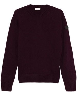 Moncler Pullover mit Logo-Patch - Lila