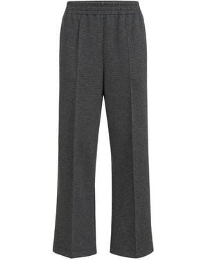 Brunello Cucinelli Techno Cotton And Cashmere Interlock Track Trousers - Grey