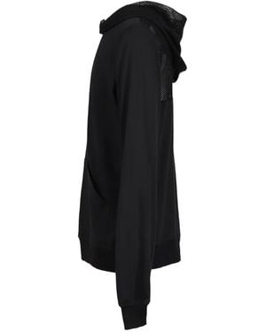 P.L.N. Mesh-Panelled Hoodie - Black