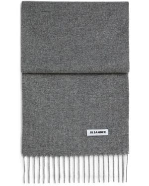 Jil Sander Slim Wool Scarf - Gray