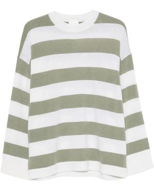Allude Horizontal-Stripe Sweater - White
