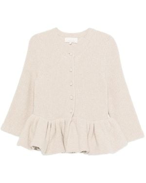 LIBEROWE Peplum Knitted Cardigan - Natural