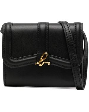 agnès b. Leather Shoulder Wallet - Black
