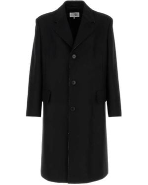 MM6 by Maison Margiela Single-Stitch Single-Breasted Coat - Black