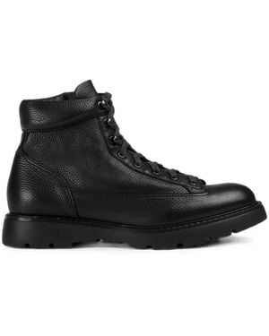 Doucal's Lace-Up Calf Leather Ankle Boots - Black
