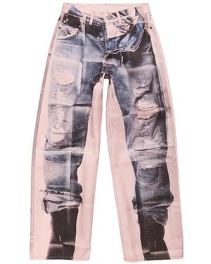 Acne Studios Trompe L'Oeil Print Pants - Pink