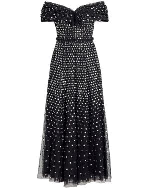 Needle & Thread Grace Gloss Off-Shoulder Gown - Blue