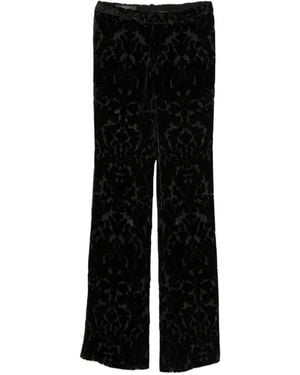Gucci Gg Damask-Pattern Velvet Trousers - Black