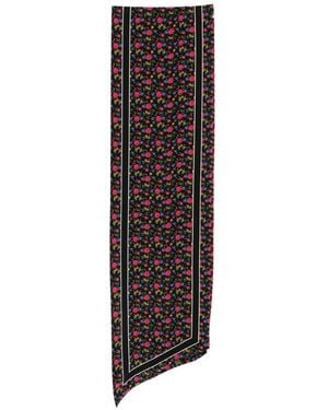 Chloé Floral-Print Silk Scarf - Black
