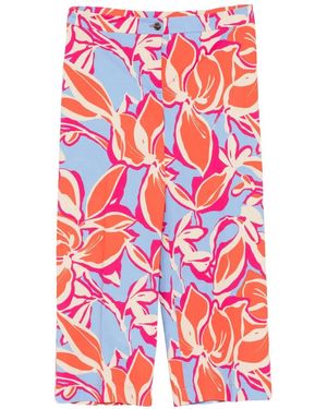Marina Rinaldi Nnwfascino Floral-Print Trousers - White