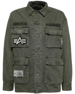 Izzue Hemdjacke Mit Patch-Stickerei - Grün