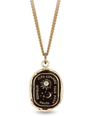 Pyrrha Collier Everything For You Talisman En 14Ct Serti De Diamants - Rose