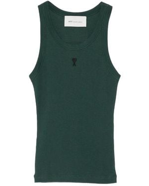 Ami Paris Geripptes Ami De Coeur Tanktop - Grün