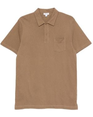 Sunspel Riviera Pocket Polo Shirt - Natural