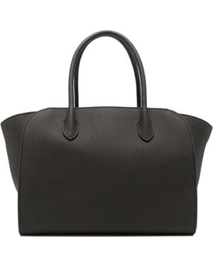 The Row Marlo 12 Grained Leather Tote Bag - Black