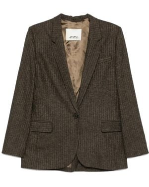 Isabel Marant Single-Breasted Pinstripe Blazer - Brown