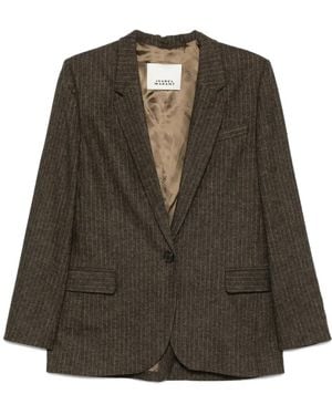 Isabel Marant ストライプ シングルジャケット - グリーン