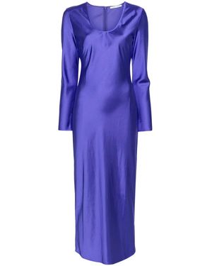 Samsøe & Samsøe Alina U-Neck Satin Midi Dress - Purple