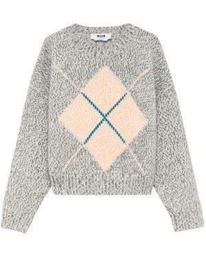 MSGM Jersey Con Motivo De Rombos - Blanco