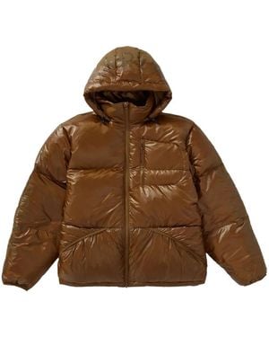 Supreme Hooded Down Jacket - Brown