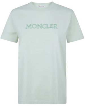 Moncler Logo-Embroidered T-Shirt - Green