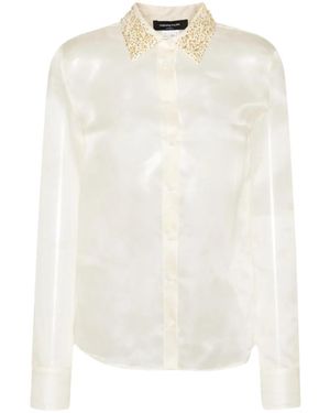 Fabiana Filippi Crystal-Embellished Silk Shirt - White