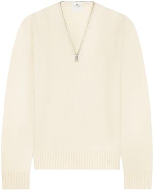 Courreges Pull À Col Zippé - Neutre