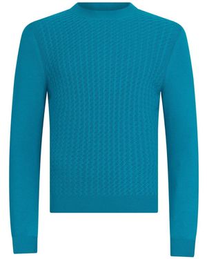 Malo Ribbed Jumper - Blue