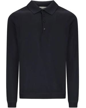 GOES BOTANICAL Long-Sleeve Polo Shirt - Blue