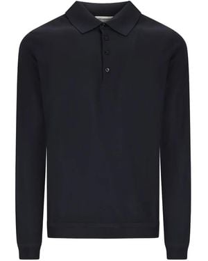 GOES BOTANICAL Long-Sleeve Polo Shirt - Blue