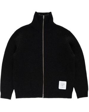 Pop Trading Co. Ribbed-Knit Zip-Up Jumper - Black