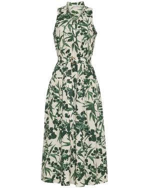 Cara Cara Atlas Button-Up Midi Dress - Green