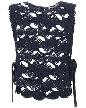 Kangra Cornely-Embroidered Top - Blue