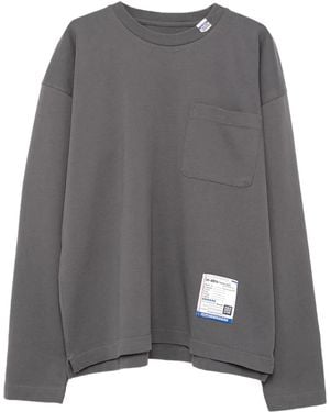 in・stru(men-tal) T-Shirt Met Borstzak En Lange Mouwen - Grijs