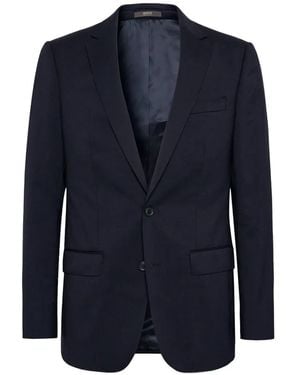 BOGGI Stretch Knitted Wool Jacket - Blue