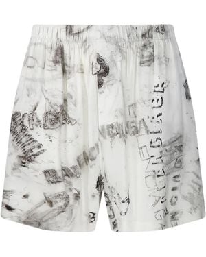 Balenciaga Print Pyjama Shorts - Grey