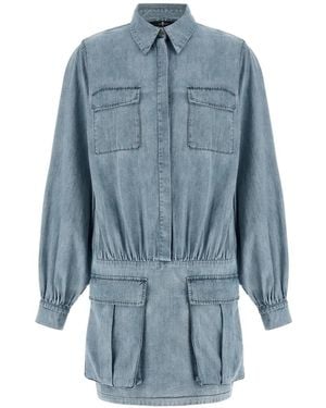 7 For All Mankind Utility Chambray Mini Dress - Blue