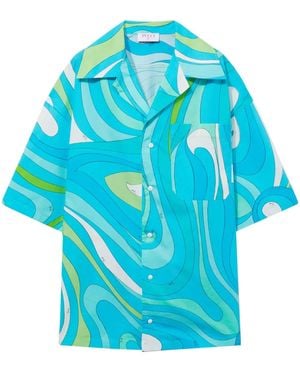 PUCCI Hemd Mit Marmo-Print - Blau