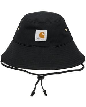 Carhartt Clarton Logo-Patch Bucket Hat - Black