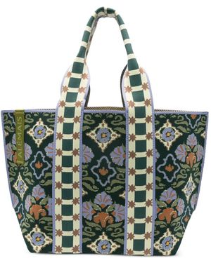 ALÉMAIS Sac Cabas Cece À Fleurs Format Maxi - Green