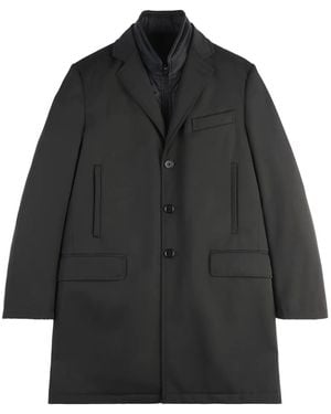 Fay Three-Button Single-Breasted Coat - Black