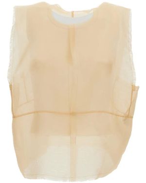 Hui Milano Ciro Sheer Silk-Organza Top - Natural