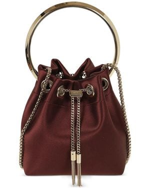 Jimmy Choo Bon Bon Ring-Handle Bucket Bag - Red