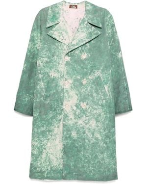 Stain Shade Tie-Dye Pattern Coat - Green